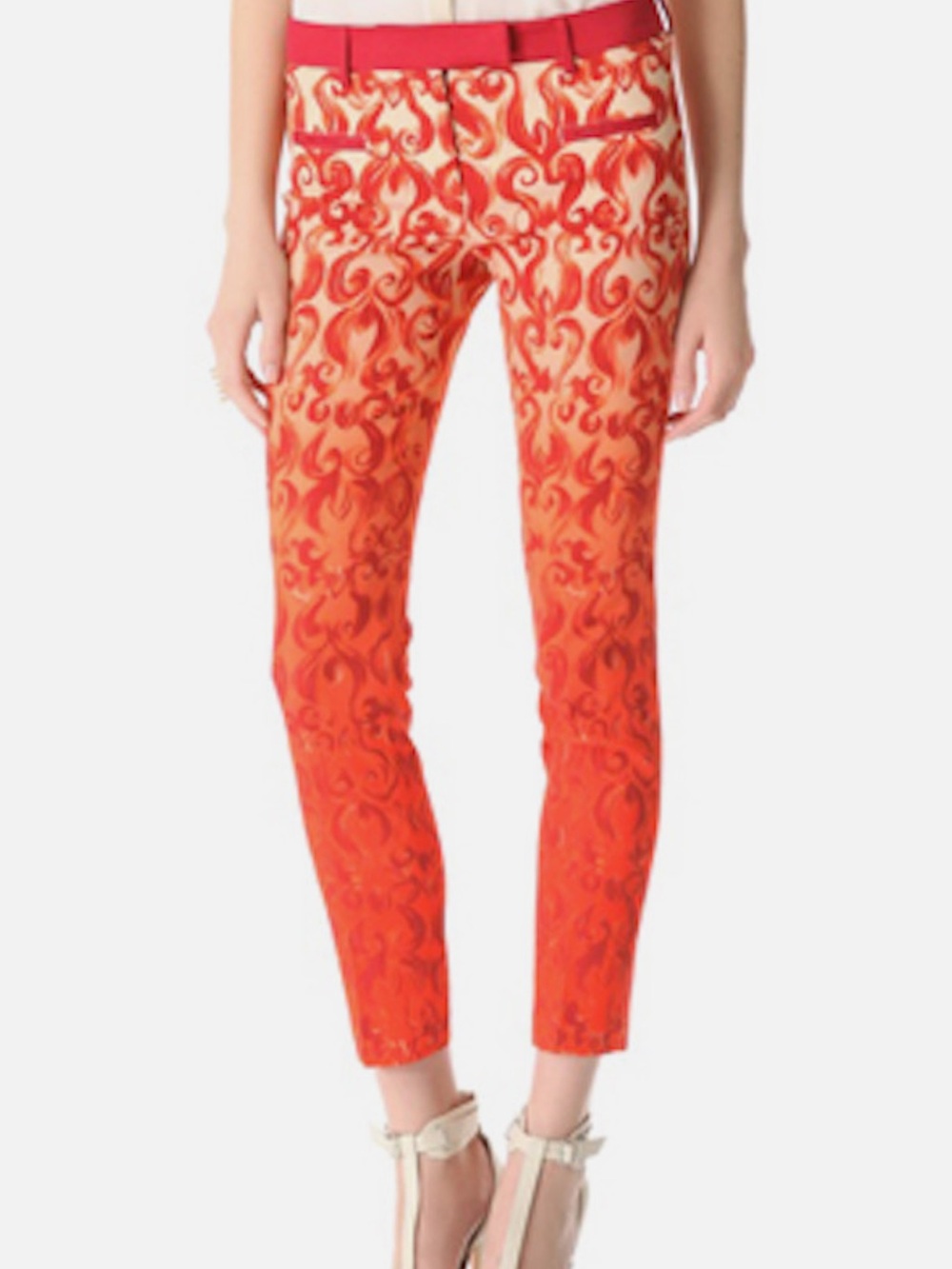 TRUE ROYAL PRINTED ORANGE PANTS